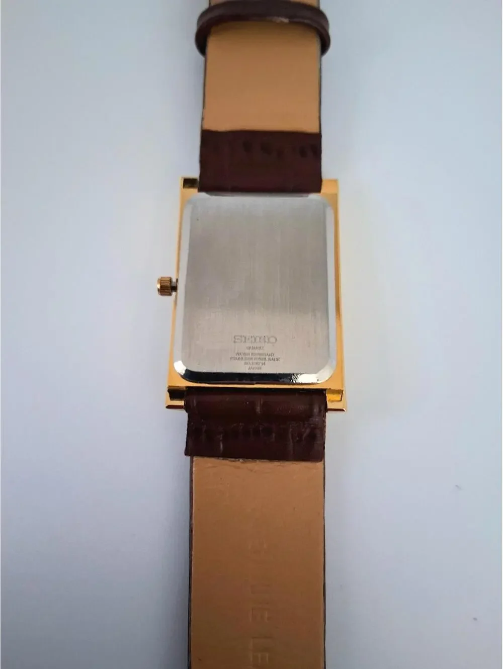 Men's Vintage Seiko Tank Leather Wrist Watch RARE